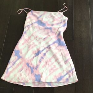 Pink and Blue Tie-Dye Dress